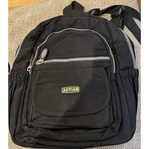 New Aotian Black Nylon Mini Backpack